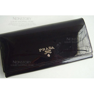 프라다 PRADA 에나멜 똑딱이 장지갑 6605