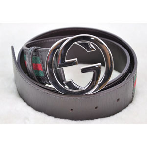 구찌 Gucci GG버클 삼선 투톤 벨트 114984