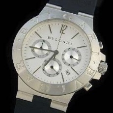 [Bulgari]불가리 디아고노 크로노 그레프 러버 화이트   