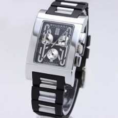 [Bulgari]불가리  Rettangolo Chronograph Rubber밴드 블랙   
