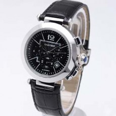 [Cartier]까르띠에 Pasha Man’s Watch 42mm 가죽 블랙   