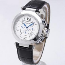 [Cartier]까르띠에 Pasha Man’s Watch 42mm 가죽 화이트   
