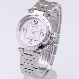 [Cartier]까르띠에 Pasha Medium Watch 35mm 지구본 핑크   