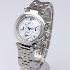 [Cartier]까르띠에 Pasha Medium Watch 35mm 크르노 화이트   