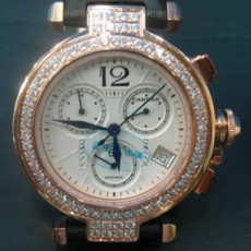 [Cartier]까르띠에 여 Pasha 크로노 GOLD 다이아   