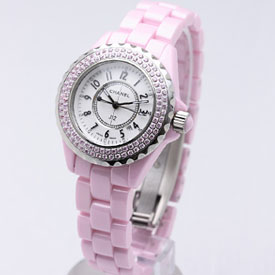 [CHANEL]샤넬 J12 Ladies Watch Pink Diamond   