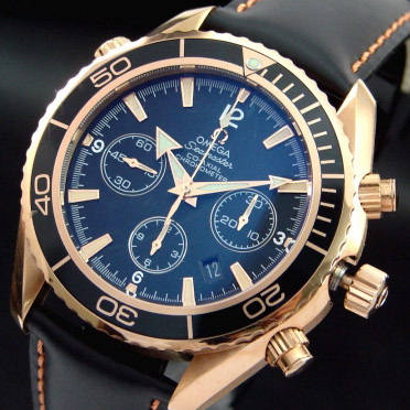 [OMEGA]오메가씨마스터 co-axial chronograph 가죽밴드   