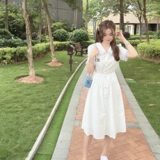 미우미우 MIUMIU 2022 SS 카라 라인 반팔 여성 원피스 커스텀급