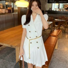 샤넬 CHANEL 2022 SS 주름 체인벨트 여성 원피스 커스텀급