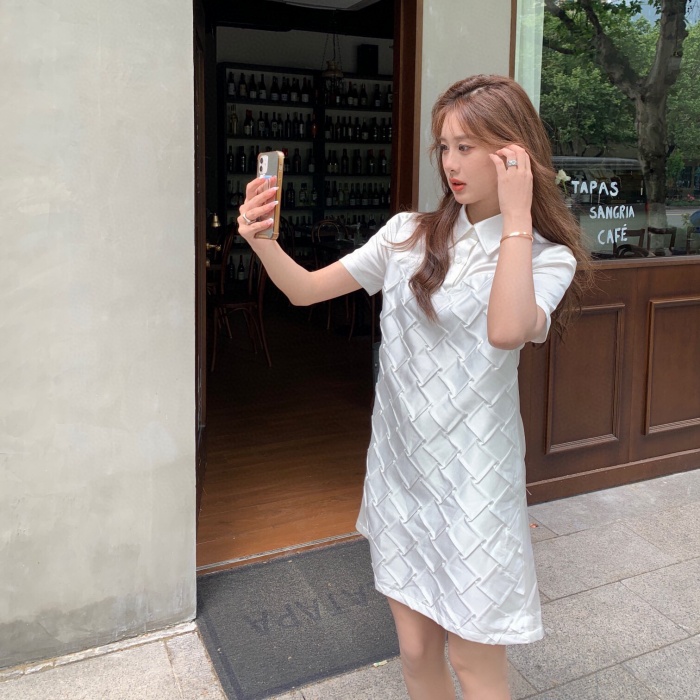 보테가 베네타 BOTTEGA VENETA 2022 SS 카라 반팔 여성 원피스 커스텀급