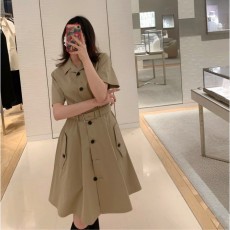 디올 DIOR 2022 SS 로고 자수 반팔 여성 원피스 커스텀급