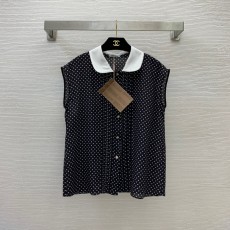 미우미우 MIUMIU 2022 SS 카라 땡땡이 여성 민소매티 커스텀급