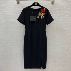 디앤지 D&G 2022 SS 플라워 트임 반팔 여성 원피스 커스텀급