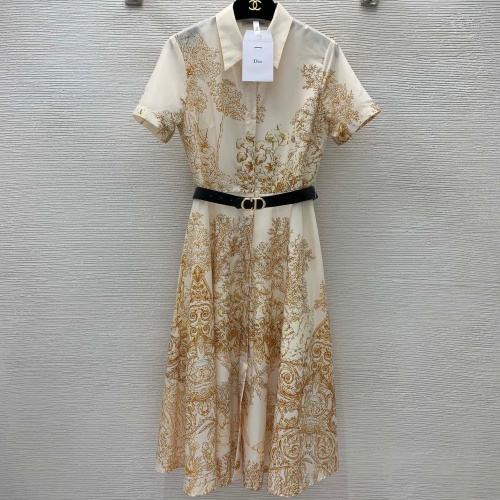 디올 DIOR 2022 SS 플라워 카라 벨트 여성 원피스 커스텀급