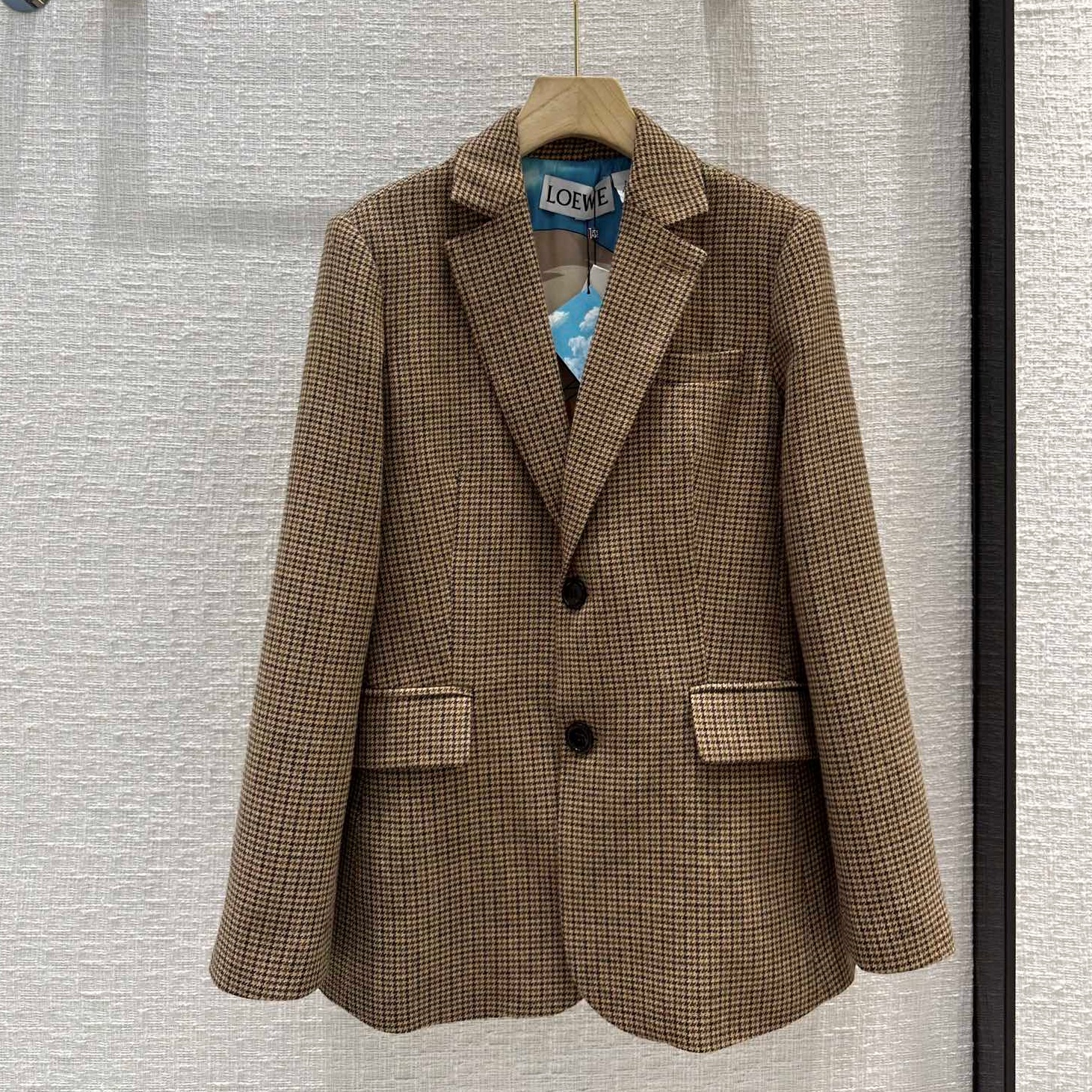 로에베 LOEWE 2023 SS 체크무늬 포켓 여성 자켓 커스텀급