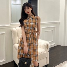 버버리 BURBERRY 2022 SS 체크무늬 카라 벨트 여성 원피스 커스텀급