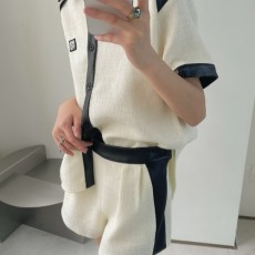 알렉산더왕 ALEXANDER WANG 2022 SS 투톤 카라 반팔셔츠 반바지 여성 세트 커스텀급