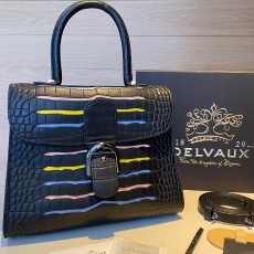 델보 DELVAUX 2023 SS 악어가죽무늬 블랙 토트백 미러급