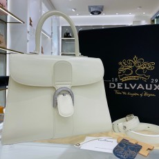 델보 DELVAUX 2023 SS 민자가죽 큐빅버클 화이트 토트백 라지 미러급