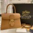 델보 DELVAUX 2023 SS 민자가죽 큐빅버클 카멜 토트백 미듐 미러급