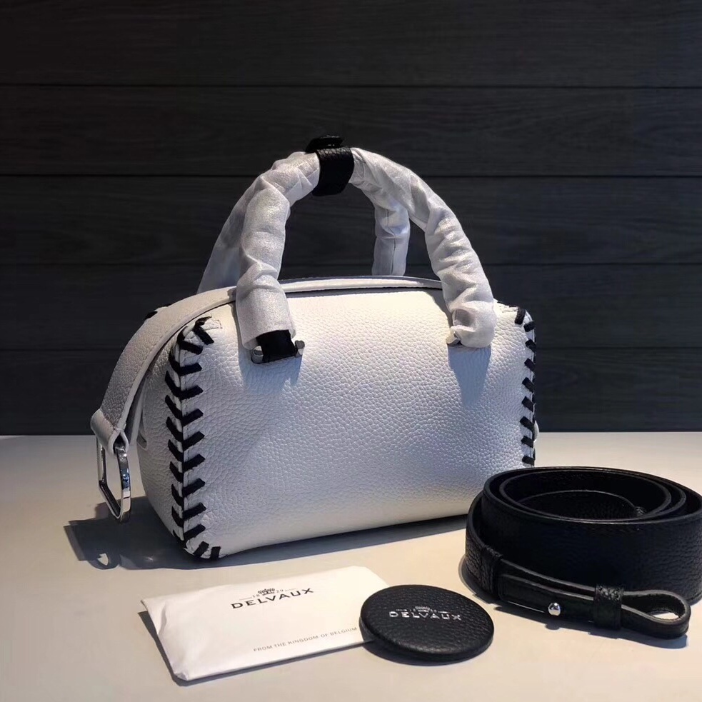 델보 DELVAUX 2023 SS 쿨박스 나노 토트백 화이트 스티치 미니 미러급