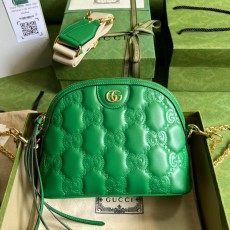 구찌 GUCCI 2023 SS GG 마틀라쎄 레더 스몰 핸드백 그린 702229 커스텀급
