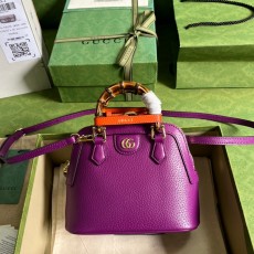 구찌 GUCCI 2023 SS 다이애나 미니 토트백 퍼플 715775 커스텀급