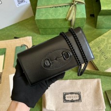 구찌 GUCCI 2023 SS 홀스빗 1955 체인 월렛백 블랙 621892 커스텀급