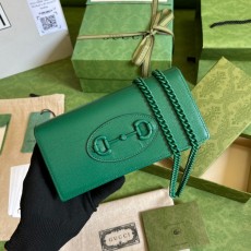 구찌 GUCCI 2023 SS 홀스빗 1955 체인 월렛백 그린 621892 커스텀급