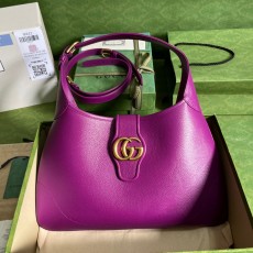 구찌 GUCCI 2023 SS 크레센트 쉐입 숄더백 스몰 퍼플 735106 커스텀급