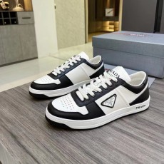 프라다 PRADA 2023 SS 트라이앵글 삼각로고 화이트 블랙텝 남성 슈즈 커스텀급