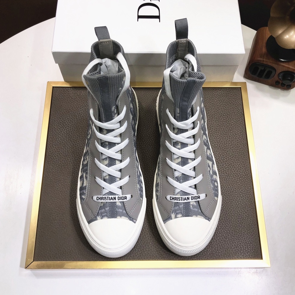 디올 DIOR 2023 SS 캐릭터 D로고 투톤 하이탑 그레이 커플 슈즈 커스텀급