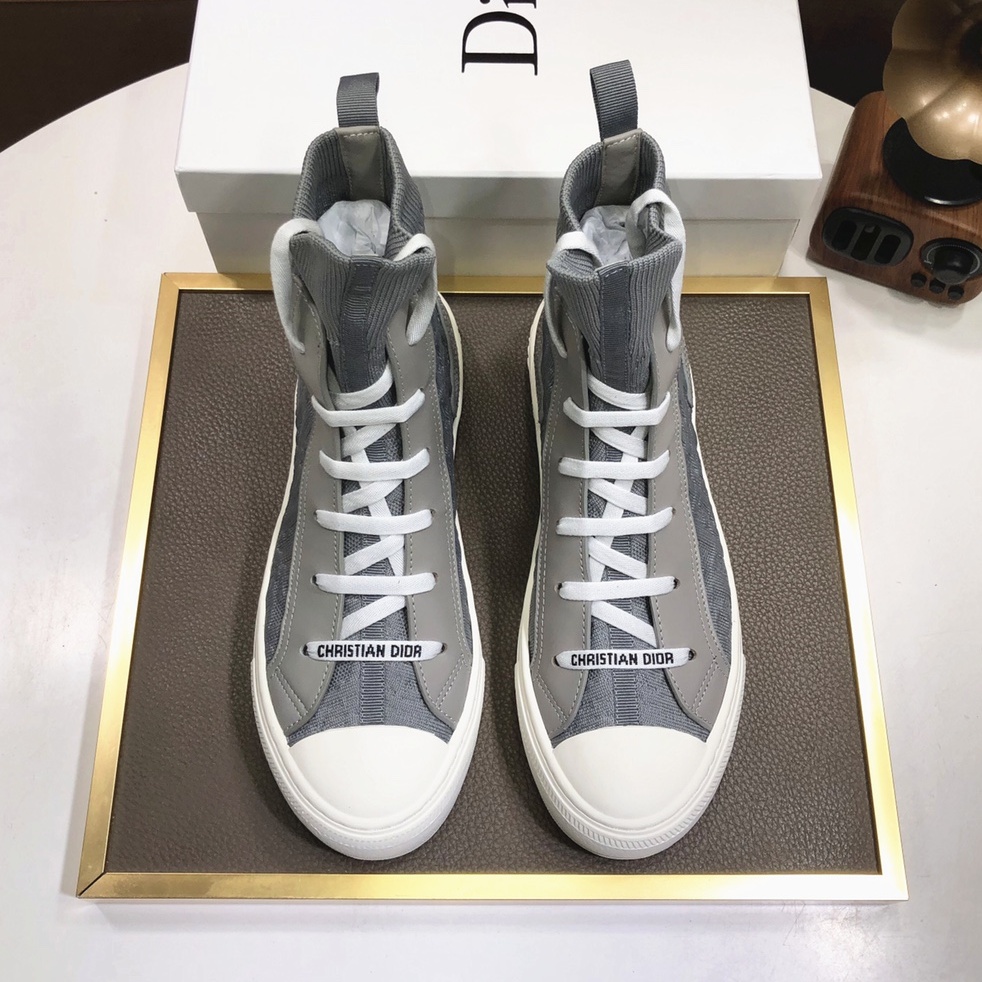 디올 DIOR 2023 SS 캐릭터 각인로고 투톤 하이탑 그레이 커플 슈즈 커스텀급