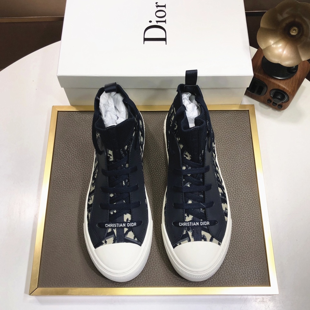 디올 DIOR 2023 SS 캐릭터 D로고 투톤 중하이탑 블랙 커플 슈즈 커스텀급