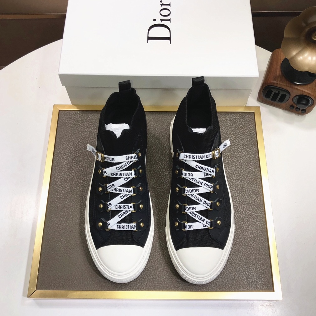 디올 DIOR 2023 SS 캐릭터 로고 투톤 중하이탑 블랙 커플 슈즈 커스텀급