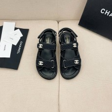 샤넬 CHANEL 2023 SS 캐릭터 체크 로고 블랙 여성 샌들 커스텀급