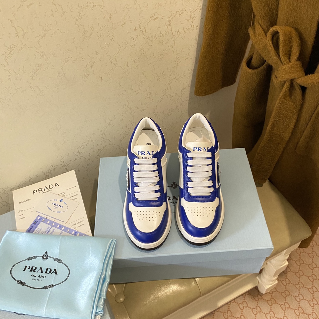 프라다 PRADA 2023 SS 트라이앵글 삼각로고 투톤 블루 여성 슈즈 커스텀급