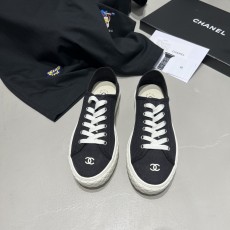 샤넬 CHANEL 2023 SS CC로고 캔버스 블랙 여성 슈즈 커스텀급