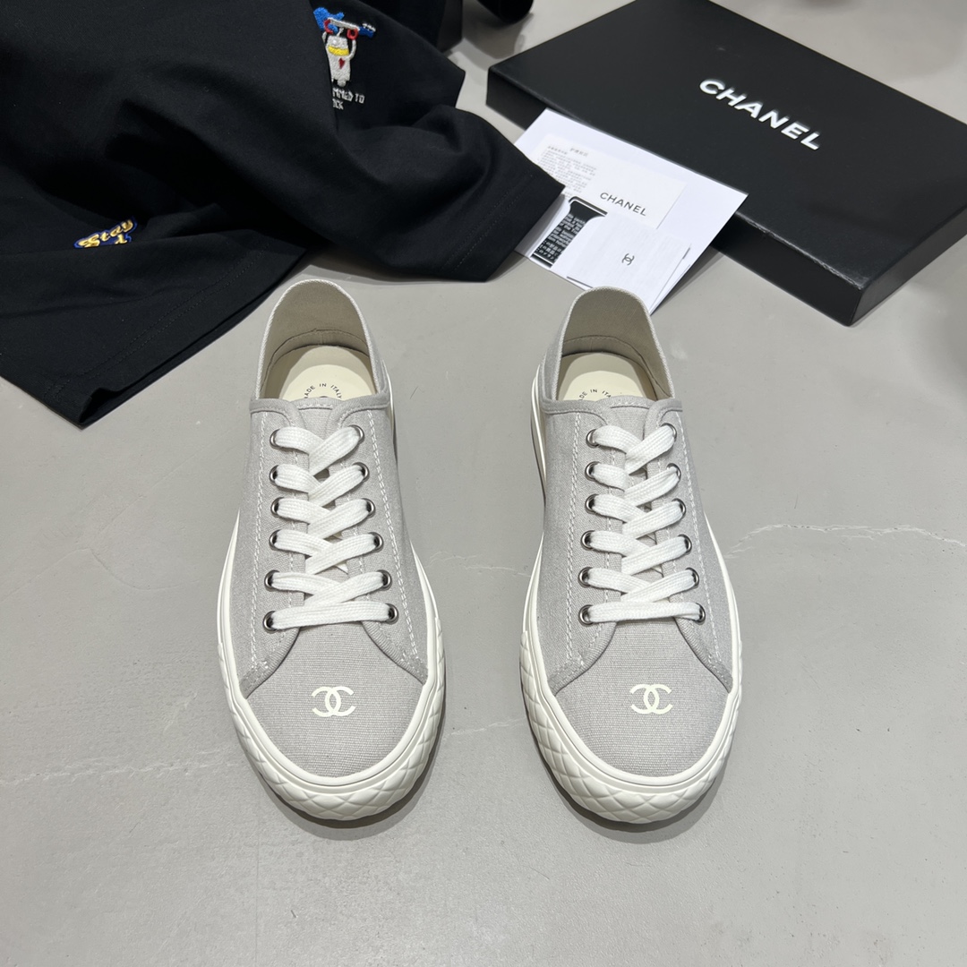 샤넬 CHANEL 2023 SS CC로고 캔버스 그레이 여성 슈즈 커스텀급