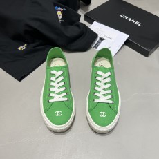 샤넬 CHANEL 2023 SS CC로고 캔버스 그린 여성 슈즈 커스텀급