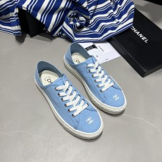 샤넬 CHANEL 2023 SS CC로고 캔버스 스카이 여성 슈즈 커스텀급