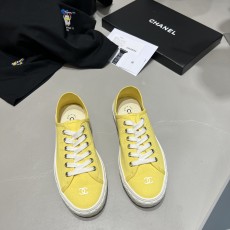 샤넬 CHANEL 2023 SS CC로고 캔버스 옐로우 여성 슈즈 커스텀급