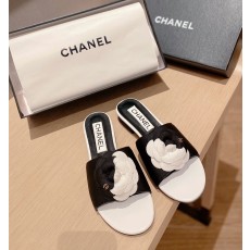 샤넬 CHANEL 2023 SS 까멜리아 로고 투톤 블랙 여성 슬리퍼 커스텀급
