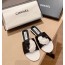 샤넬 CHANEL 2023 SS 까멜리아 로고 투톤 블랙 여성 슬리퍼 커스텀급
