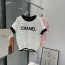 샤넬 CHANEL 2023 SS 퀄팅 로고 라운드라인 여성 반팔티 커스텀급