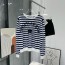 디올 DIOR 2023 SS 캐릭터 스트라이프 네이비 여성 긴팔티 커스텀급