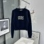 미우미우 MIUMIU 2023 SS 큐빅로고 니트 네이비 여성 상의 커스텀급