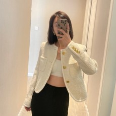 셀린느 CELINE 2023 SS 트위드 포켓 화이트 여성 자켓 커스텀급