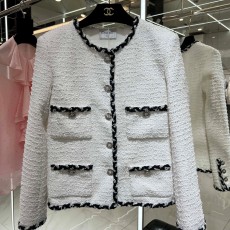샤넬 CHANEL 2023 SS 트위드 블랙라인 포켓 여성 자켓 커스텀급