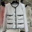 샤넬 CHANEL 2023 SS 트위드 블랙라인 포켓 여성 자켓 커스텀급